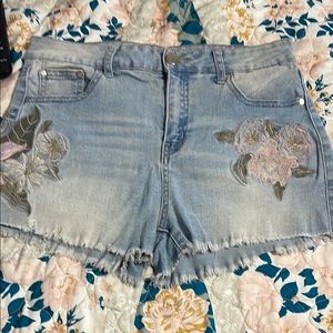 Embroidered Denim Women's Shorts